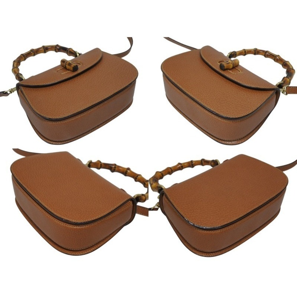GUCCI Bamboo bag handbag shoulder brown leather - Picture 7 of 10